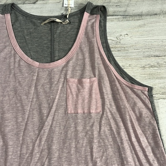J Brand Linen Blend Two Toned Tank Size L NWT - Picture 2 of 7